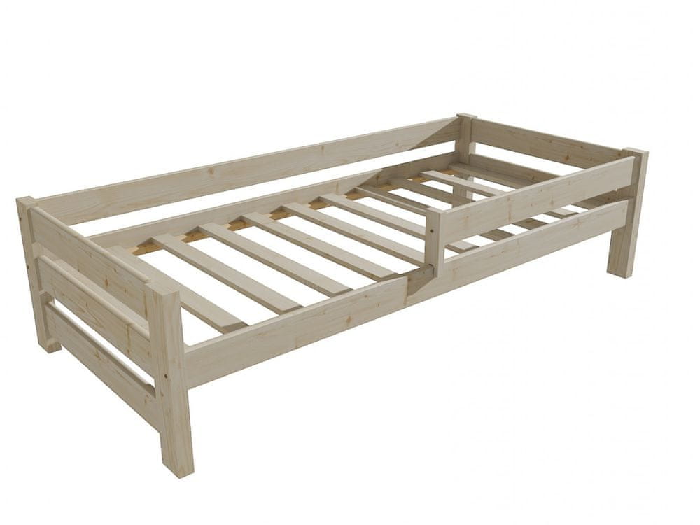 eoshop Detská posteľ so zábranou VMK013D KIDS (Rozmer: 80 x 180 cm, Farba dreva: surové drevo)